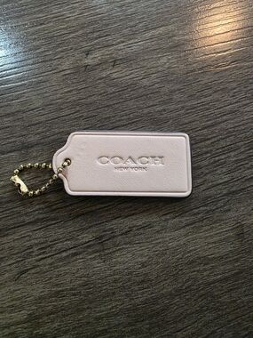 COACH Pink Leather Bag Tag Keychain please read description!!